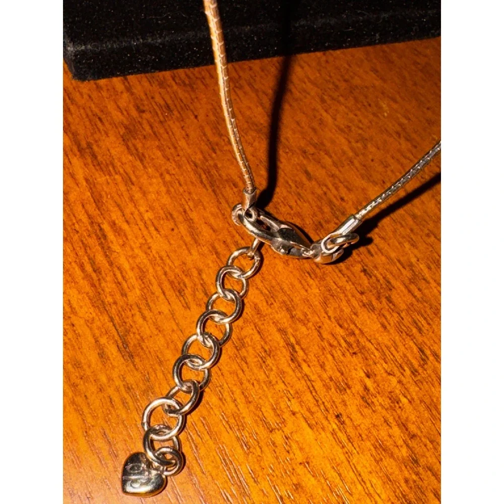 Brighton Sterling Silver Cross‎ Pendant Necklace Adjustable Snake Chain